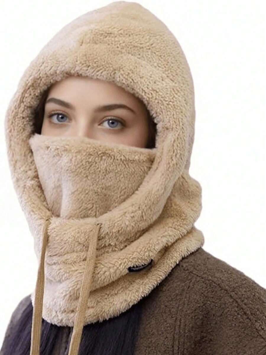 A Winter Balaclava Ski Mask Windproof Adjustable Warm Breathable Men's And Women's Masks Neck Scarf Cap - 棕色 - 查看 1
