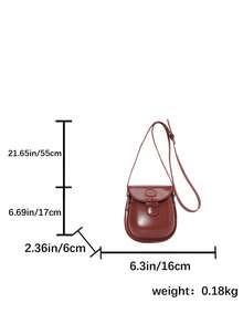 Retro Mini Crossbody Bag, Women's Chic Small Round Flap Shoulder Bag - Red - View 2