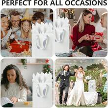 DAssorted Sizes White Gift Bags With Ribbon Handles Kraft Paper Shopping Bags With Tissue Paper For Party Busin Wedding Birthday Graduation Fathers Day White 9 Inches 9 Inches - Trắng9 inch - Xem 4