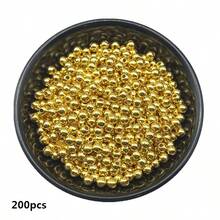 Hạt tròn Acrylic màu vàng 4/6/8/10mm dùng làm đồ trang sức làm dây đeo điện thoại di động DIY thời trang vòng tay vòng cổ phụ kiện trang trí - Vàng - Xem 3