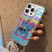 Miniso Disney Lilo & Stitch Graffiti Phone Case, Vibrant Retro Design With Upside-Down Stitch & Bold Typographyfor IPhone 17/17 Pro/17 Pro Max/17 Air/16/15/14/13/12/11/X Series,Iphone 17 Pro Max Case,Iphone 17 Pro Case,Iphone 17 Case,Stocking Stuffers,The Girlfriend,The Chosen,Early Fall Fashion - Pink - View 5