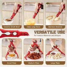 Hot Plate Gripper - 3-In-1 Hot Plate Gripper, Multi-Angle Anti-Scald Bowl Holder Clip, With Lock & Bottle Opener Includes For Hot Bowl Cozy Holder - Hot Pink - View 8