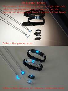 ATLVXJL Bộ 6 món trang sức cặp đôi/tình bạn phát sáng trong bóng tối, vòng tay silicon, nhẫn, trang sức thường ngày thích hợp đeo hàng ngày và làm quà tặng ngày lễ tình nhân - Nhiều màu - Xem 5