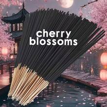 25/55/75/100pcs Japanese Cherry Blossom Incense Sticks, Long Burning Time, Smooth & Clean, Suitable For Home, Kitchen & Dining, Room Fragrance Control, Air Freshener, Slow Burning Incense, Cherry Blossom Scented Sticks, Minimalist Design, Clean Burning Formula, Premium Fragrance Ingredients - 22cm Black Cherry Blossom - View 2