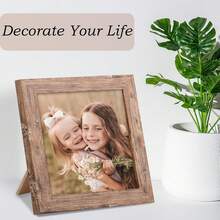 4x4 Picture Frame Wood Display 4x4 Picture Distressed Brown Square Photo Frame For Wall And Tabletop Decoration - White - View 1