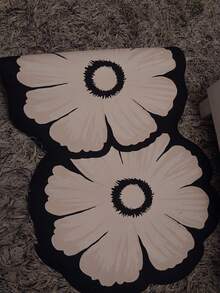 Floral DiatomaceousEarth Non-Slip Bath Mat-SuperAbsorbent, Quick-Dry, Soft Shower Rugwith Strong Adhesion, Easy To Clean.Decorative Black And Cream Floor Matfor Bathroom.Bathroom FloorMat|Floral Pattern Mat|SoftDiatomaceous Earth.Bathroom Rug - Multicolor - View 11