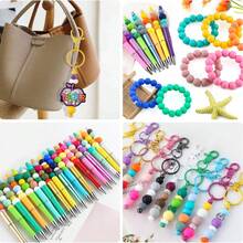 60pcs 12mm Silicone Beads For Keychain Making Mix Color Round Beads For DIY Crafts And Jewelry Making Crafts(Pink) - Multicolor - View 6