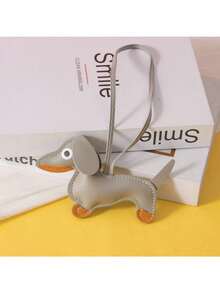 Cute Dachshund Leather Keychain Lucy Girls Inspired Bag Hanger Dog Car Ornament For Pet Lovers Key Ring Gift - one-size - View 5