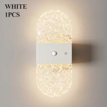 Crystal Motion Sensor Wall Lamp, Acrylic Modern Smart Sensor Wall Light, Night Light, Indoor Motion Sensor Wall Lamp, Wireless LED Wall Light, Wall Lamp, Battery-Powered, Adhesive Design, Rotatable, Portable, Easy To Install, Adjustable Color Temperature And Brightness, Suitable For Hallways, Bathrooms - Multicolor - View 20