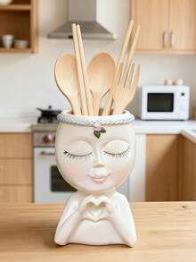 Supporto da cucina adorabile per utensili - Portaposate in ceramica artistica per cucchiai, forchette e bacchette, accessorio per la casa alla moda e pratico, decorazione per spazi di ristorazione moderni, che combina il fascino divertente con la funzione di stoccaggio pratica, perfetto per decorazione della stanza, decorazione della casa, decorazione per compleanni, cucina, matrimonio, camera da letto, soggiorno, regali e decorazione per feste - Multicolore - Visualizzare 2