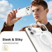 磁吸充电手机壳，兼容 17 Air、16 E、15、14、13 Pro Max、12 Mini、11、XR、XS、7、8 Plus，透明亚克力超薄保护套 - 無色 - 查看 8