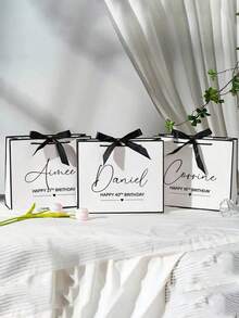 Personalisierte Geschenktüten für Geburtstagsfeiern, Geschenktüten für Mütter, Geschenktüten zum 40. Geburtstag, Geschenktüten zum 21. Geburtstag, Geschenktüten zum 30. Geburtstag, personalisierte Geschenktüten, multifunktional, dekorativ, wiederverwendbar, exquisit, modisch, hochwertig, farbig, modern, stilsicher, individualisierbar, personalisiert, einzigartig, ideales Geschenk für ihn, gemütliche Atmosphäre, Herbstliche Erfrischung für Zuhause, harmonisches Zuhause - Verschiedenfarbig - Übersicht 3