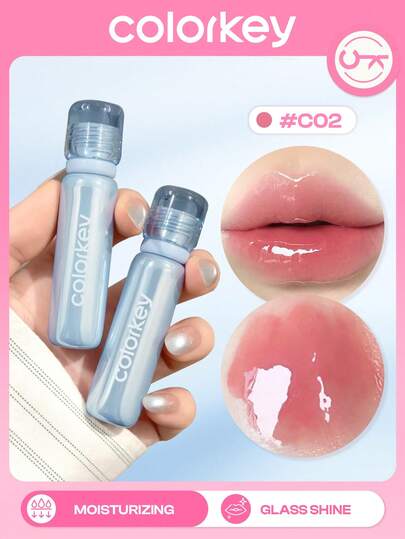 COLORKEY Brillo de Labios Hidratante, Acabado Espejo de Alto Brillo, Aceite Labial Nutritivo y Voluminizador, Fórmula No Pegajosa de Larga Duración, Repara Líneas de los Labios, Esencia para el Cuidado de los Labios, Crea Maquillaje de Labios Refinado, Cosmética Labial, Apto para Mujeres y Niñas, Perfecto para Otoño/Invierno, Puede Crear Maquillaje Latte, Maquillaje Y2K, Maquillaje de los 90, Maquillaje de Chica Genial, Combinación de Maquillaje de Labios, Maquillaje de Novia, Regalo del Día de San Valentín, Mejores Colores