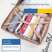 真空收纳袋套装，节省空间，真空密封袋，适用于衣物、床上用品、毯子等收纳整理 - 無色 - 查看 1