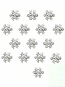 1pc New Fashionable Christmas Snowflake Faux Pearl Side Clip Hair Accessory, Claw Clips, Hair Slide, Hair Barrettes - Silver - View 9