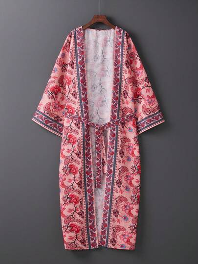 超大波西米亚印花长款罩衫，宽松沙滩装泳衣罩衫，适合夏季度假，加大码