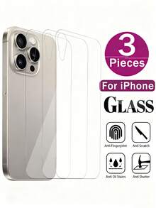 Bộ 3 miếng dán màn hình cường lực, tương thích với iPhone 16/15/12/14/13 Pro Max/14/16/15 Plus/12/13 Mini, miếng dán bảo vệ màn hình mặt sau, quà tặng sinh nhật/cho gia đình và bạn bè, phụ kiện điện thoại, chống nước, chống sốc, chống rơi, chống trầy xước, chống bám vân tay, bảo vệ toàn diện. - Trong sáng - Xem 21