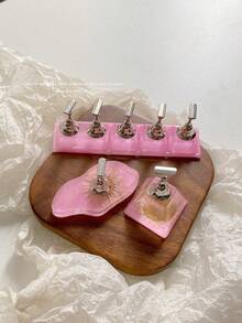 亚克力极光彩虹色矩形钻石形状美甲展示架，树脂水晶珠水钻复古韩国花朵激光 DIY 家居和户外女士母亲姐妹妻子女友婚礼美甲沙龙美容情人节使用