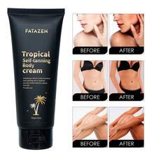 FATAZEN Tanning Cream 100g, Plant Extract Essence, Delicate Texture, Bronze Color, Adds Sun-Kissed Tone, Suitable For Daily And Outdoor Use. Summer, Gift. Tan Without Sunlight. Tan Without Sunlight. Bronze Color - Black - View 4