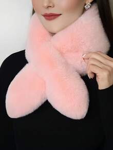 1pc Thick Warm Neck Scarf, Faux Rabbit Fur Material - Multi-Functional Neck Protection Plush Scarf, Suitable For Men And Women - Multicolor - View 8