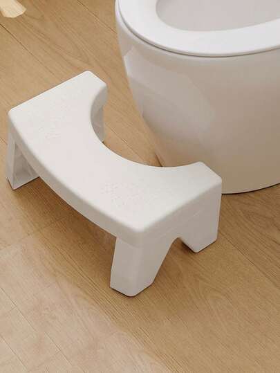 1pc Multi-Functional Bathroom Toilet Stool Riser, Available In Ivory, Blue, And Gray. Non-Slip For Office, Toilet Footrest Stool, Bathroom Non-Slip Auxiliary Step Stool, Sturdy And Toilet Stool - Detachable For Easy Storage, Suitable For Adults, Elderly, Pregnant Women, And Children, Movable Design - Plastic Portable Squatting Stool, Non-Slip Squatting Pad.