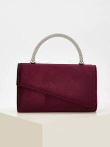 Sac à main élégant et scintillant pour femmes, sac à bandoulière avec strass brillants, sac de soirée pour femmes, convient parfaitement pour les fêtes, les mariages, les danses, les dîners/banquets, le meilleur cadeau pour les femmes - Rouge foncé - Voir 9