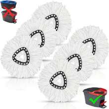 Spin Mop Head Replacement, Base, Mop Handle Compatible For O-Cedar EasyWring - Include 2 Microfiber Refills, 4-Section 30-59in Handle, 1 Cover And 1 Scrubber (1-Tank System) - Màu B - Xem 1