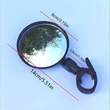 可调节旋转自行车后视镜 - 提高道路安全性和可视性，自行车侧视镜，骑行头盔后视镜，耐用结构，适合户外运动爱好者，圆形