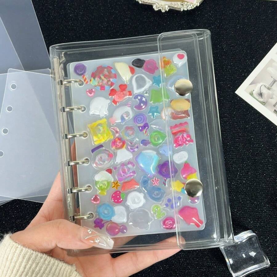 5/10/15Pcs A6/A7 Sticker Book Replacement Pages, Hard Sticker Book Base Paper, Sticker Loose-Leaf, Sticker Book Making, Christmas New Year Gift, Hard Sticker Book Thick Loose-Leaf, Loose-Leaf Notebook Divider, PP Sheet, Suitable For Sticker Book, Notebook, Savings Plan Book, Collage, Crystal Bubble Sticker,Back To School Season - Sets - View 1