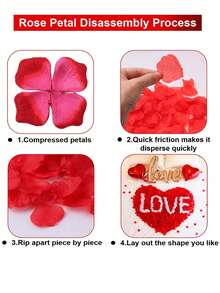 1000/5000/10000pcs Rose Petals, Artificial Rose Petals, Fake Roses, Suitable For Valentine's Day, Birthday, Romantic Night, Wedding Decoration, Anniversary Flower Decor, Red, Burgundy, Rose Red, Beige