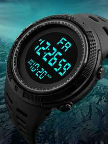 Đồng hồ thể thao điện tử đa chức năng thời trang dành cho nam và nữ, màn hình lớn, ngoài trời - Một cỡ - Xem 1