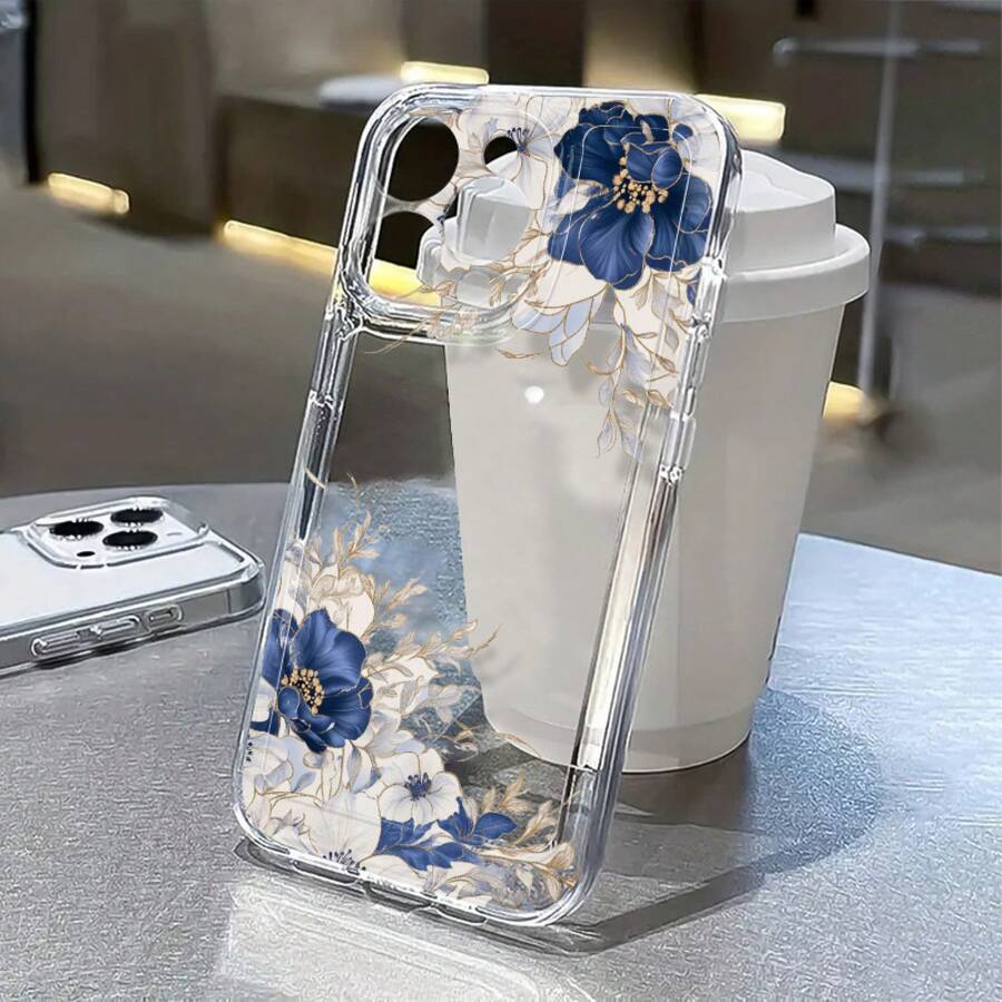 Una funda protectora de teléfono de TPU floral azul transparente de alta calidad, elegante y simple, clásica y creativa, que proporciona protección completa y corte preciso, protección contra golpes y caídas, resistente a las manchas y duradera, adecuada para 17/17 Pro/17 Pro Max/17 Air/ 16/16 Pro/16 Pro Max/16 Plus/ 15/15 Pro Max/15 Pro/15 Plus/ 14/14 Pro/14 Plus/14 Pro Max/ 13/13 Pro/13 Pro Max/12/12 Pro/12 Pro Max/11/11 Pro/11 Pro Max/XR/X/XS/XS Max. Es el regalo de cumpleaños perfecto para novias, novios, esposos, esposas, amigos o para uno mismo, innovador y a la moda, adecuado tanto para hombres como para mujeres. - Transparente 1864 - Ver 1
