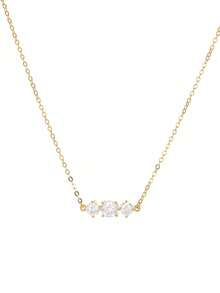 BALMORA 1款时尚百搭的S925纯银锆石吊坠项链，适合女性，母亲节、情人节、生日等节日礼物。 - 金色 - 查看 4