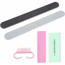 Kit de Manicura Profesional con Lima de Uñas de Doble Cara, Cepillo de Uñas y Línea de Precisión, Herramientas de Pedicura Juego - 1 - Ver 5