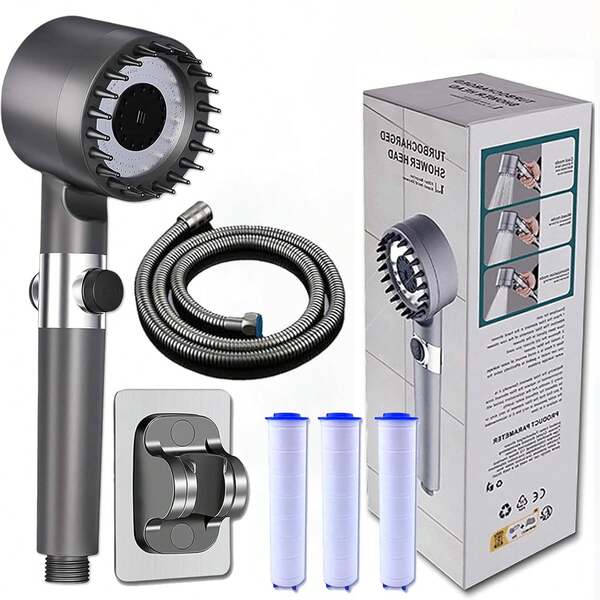 High Pressure Shower Head With Filtered Showerhead,4 Spray Modes Handheld Shower,Adjustable Shower Head With Off/On,With 59"/1.5M Hose,Suitable For Bathing And Rinsing Fish Tank And Pets