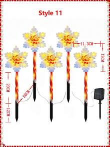 1-5 件 LED 户外太阳能地插圣诞老人雪橇灯，防水太阳能庭院装饰圣诞驯鹿灯 - 彩色 - 查看 18