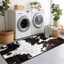 (1/2/3pc)Cow Print Runner Rug 2x6 Western Rugs Cowhide Throw Carpet Washable Kitchen R... - 彩色 - 查看 4