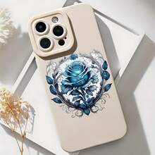 2026 nueva funda de teléfono mate, funda de teléfono diseño floral de rosa azul para  17 15 Pro Max  17 14 Pro  17 13  Galaxy S23 S22 S21 funda de protección para teléfono regalo de pareja para novio novia día de San Valentín regalo de cumpleaños - Azul Klein - Ver 6