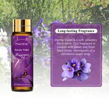 1pc 10ml/0.33fl.Oz Fragrance Oil Perfume Scent, Fruit Scent Essential Oils With Dropper PHATOIL Coconut& Vanilla Bubble Gum Sea Breeze Parma Violet Orange Blossom Freesia Marshmallow Apple Mango Strawberry Cherry Coconut Litchi Peach Pineapple