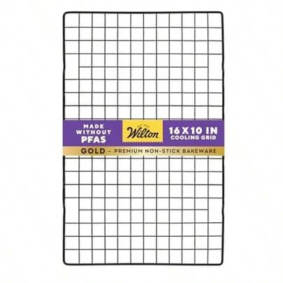 Moldes para hornear de oro premium, antiadherentes y resistentes a la deformación, fabricados sin PFAS, con rejilla de enfriamiento de 16 x 10 pulgadas. El embalaje puede variar.