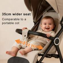 Lightweight Baby Stroller, Foldable Stroller, Widened Sunshade With Zipper, One-Touch Collection, Adjustable Backrest, Breathable Mesh, Easy To Carry, Suitable For Travel - Khaki - View 8