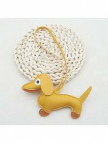 Cute Dachshund Leather Keychain Lucy Girls Inspired Bag Hanger Dog Car Ornament For Pet Lovers Key Ring Gift - one-size - View 17