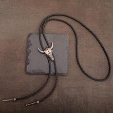 1pc Vintage Bolo Tie Necklace, European & American Style Bolo Cord Necklace, Butterfly Design Long Necklace - Gold - View 14