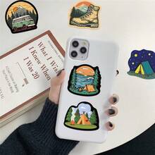 SCXXBSW 50pcs Camping Stickers, Cool Anime Stickers, Decorative Stickers, Waterproof And Durable. Classic Gift Decorations, Value Pack, Cute Cartoon Stickers, Waterproof And Durable. These Phone Case Decorations Can Be Applied To Laptops, Phones, Water Bottles, Guitars, Skateboards, Suitcases, Etc., Starting Your DIY Creative Journey. They Are The Top Choice For Gifts During Halloween And Christmas. - Multicolor - View 8