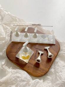 亚克力极光彩虹色矩形钻石形状美甲展示架，树脂水晶珠水钻复古韩国花朵激光 DIY 家居和户外女士母亲姐妹妻子女友婚礼美甲沙龙美容情人节使用