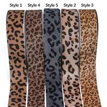Cinta de terciopelo con estampado de leopardo, cinta de satén con estampado de leopardo de una sola cara, accesorios para el cabello hechos a mano con diadema de moño, suministros de ropa, envoltura de regalos, decoración de fiestas, manualidades y coronas de DIY