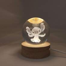 1个史迪奇卡通3D水晶球灯，发光夜灯，创意儿童生日礼物，纪念品，理想的情人节礼物 - 彩色 - 查看 10