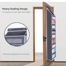 Heavy-Duty 5-Tier Door Organizer With Transparent Shelves - Space-Saving Over Door Storage Rack, Holds 44 Lbs Per Tier, Foldable Closet Organizer For Kids/Teen Rooms, Bedrooms - Easy Assembly Door Mount Shelf, Over The Door Storage Organizer, Clear Visibility Shelves, Durable Polyester, Sturdy Shelf Construction - Xám - Xem 8