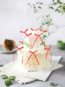 20个蝴蝶结纸杯蛋糕装饰，生日蝴蝶结丝带，可爱红色蝴蝶结香槟杯气球墙面派对装饰，新娘蛋糕甜点指示牌，男孩女孩生日婚礼派对用品，蝴蝶结蛋糕装饰，礼品包装蝴蝶结装饰，情人节装饰，情人节礼物装饰