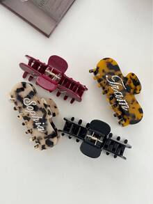 Kẹp tóc hình vuông oval khắc tên cá nhân, kẹp tóc đính đá tùy chỉnh 5 chữ cái, phụ kiện tóc có thể tùy chỉnh màu sắc, phụ kiện tóc dành cho nữ. - Nhiều màu - Xem 3